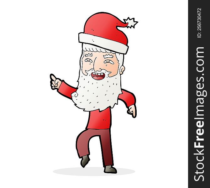 Cartoon Hipster Santa Claus