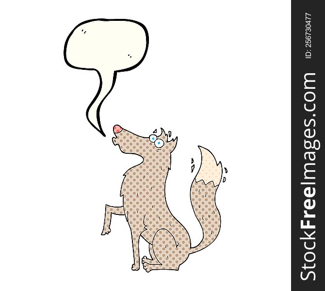 Comic Book Speech Bubble Cartoon Wolf