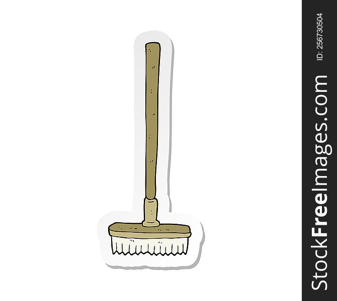 sticker of a cartoon broom