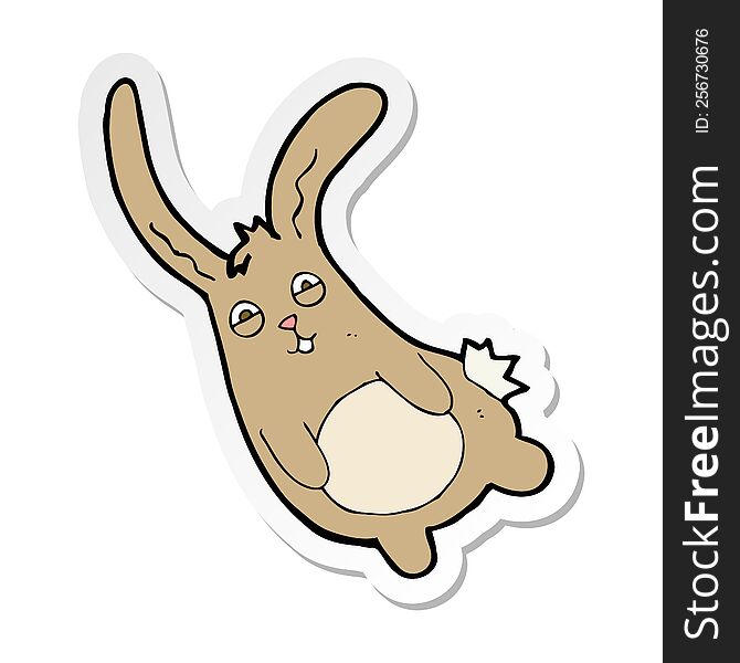 Sticker Of A Funny Cartoon Rabbit