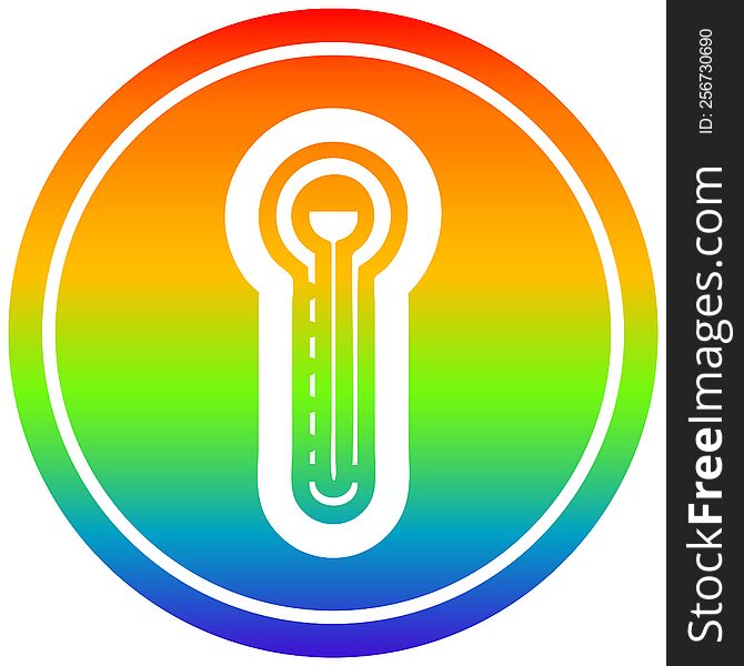 glass thermometer circular icon with rainbow gradient finish. glass thermometer circular icon with rainbow gradient finish