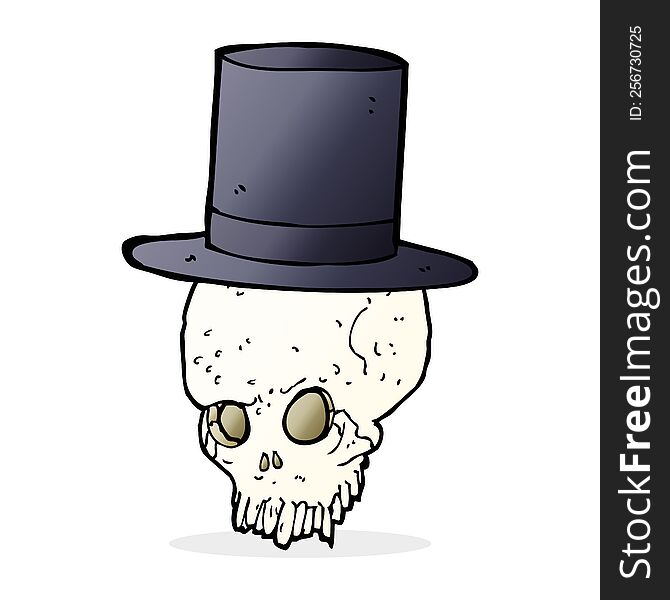 cartoon skull in top hat