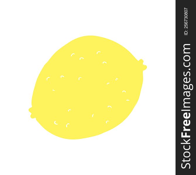 Flat Color Style Cartoon Lemon