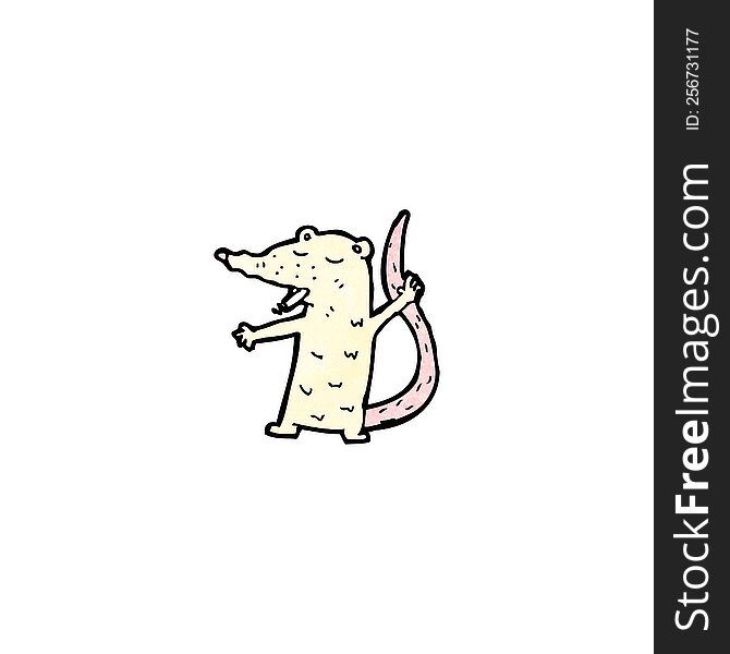 cartoon white lab rat