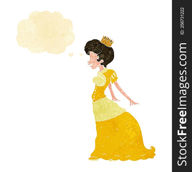 cartoon princess with thought bubble