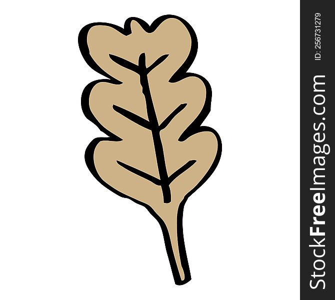 Cartoon Doodle Dry Brown Leaf