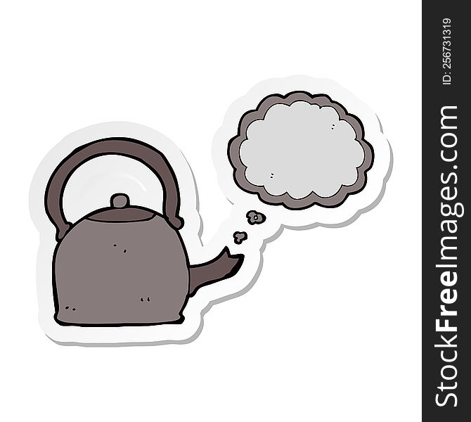 sticker of a cartoon kettle