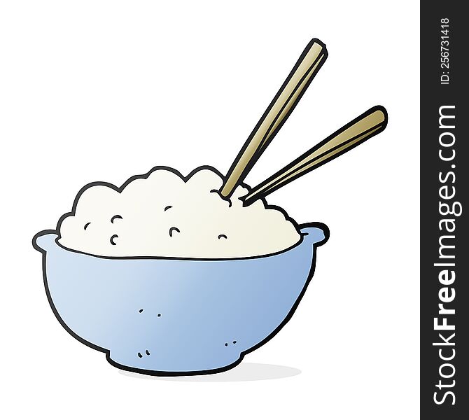 freehand drawn cartoon bowl of rice