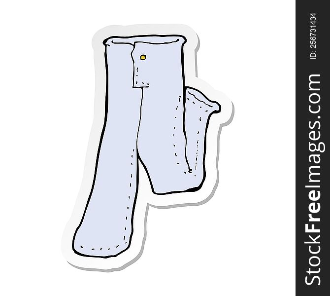 sticker of a cartoon pair of jeans