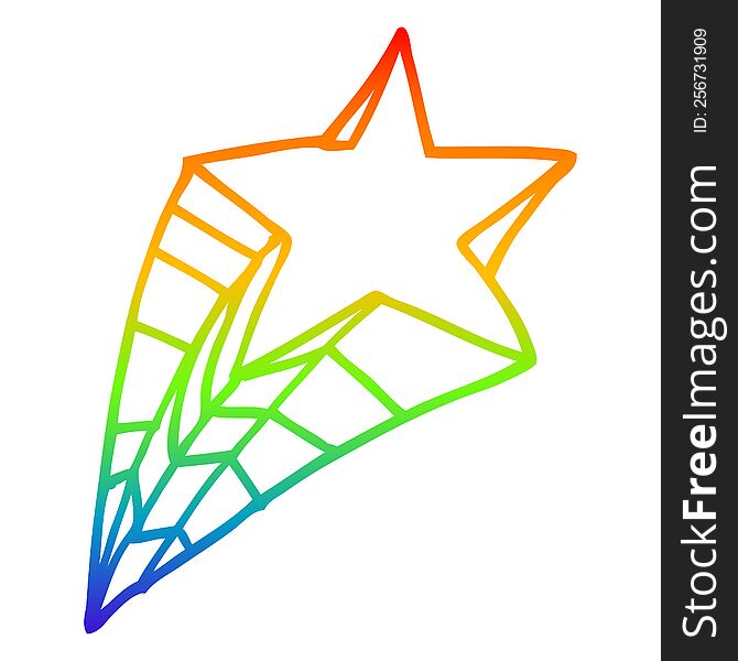 Rainbow Gradient Line Drawing Decorative Star Element