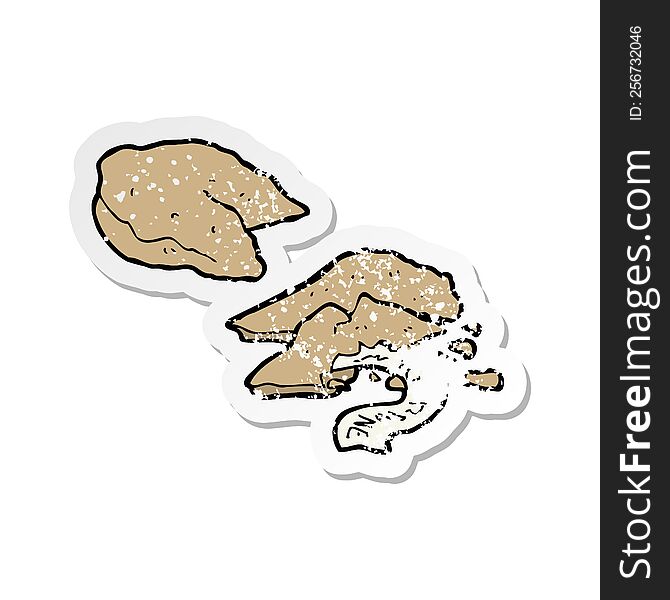 distressed sticker of a cartoon fortune cookies