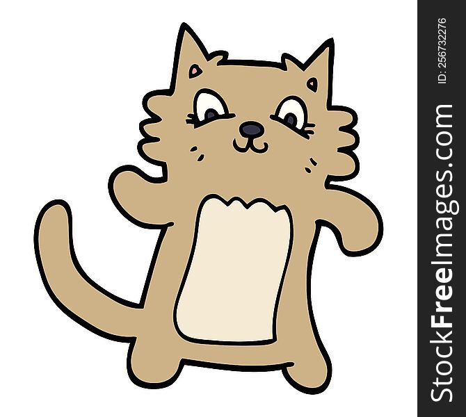 cartoon doodle dancing cat