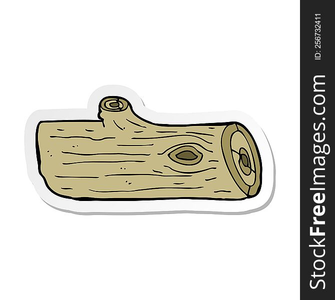 sticker of a cartoon log