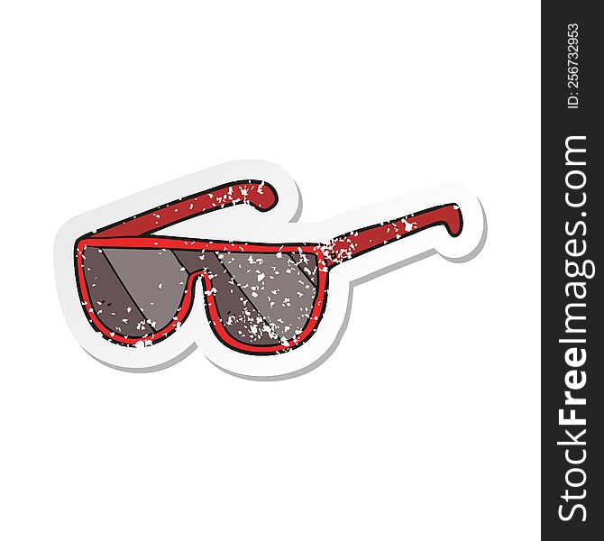 retro distressed sticker of a cartoon sunglasses