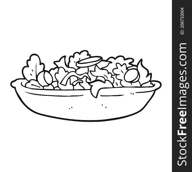Black And White Cartoon Salad