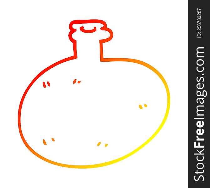 warm gradient line drawing of a cartoon glass bottle