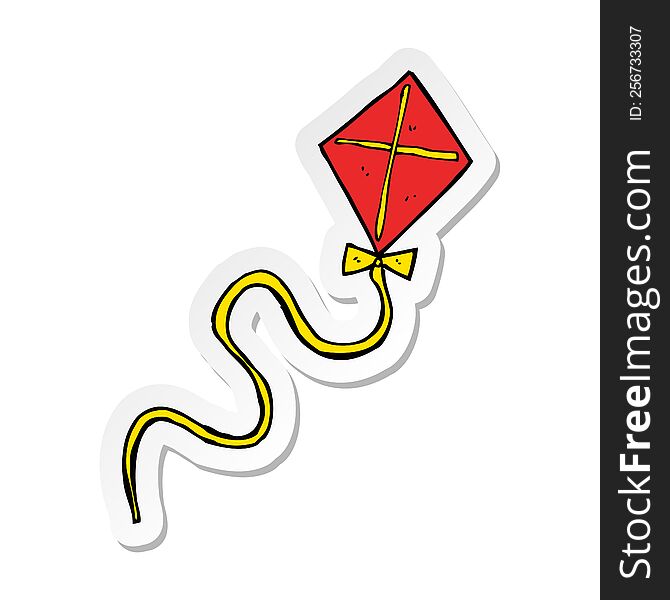 sticker of a cartoon flying kite