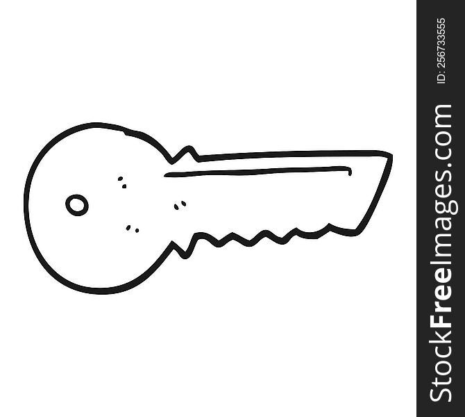 black and white cartoon door key