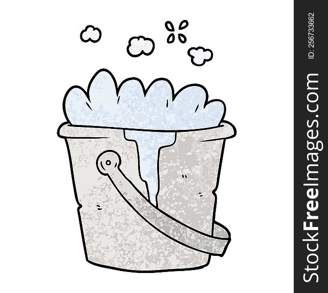 cartoon bucket of soapy water. cartoon bucket of soapy water