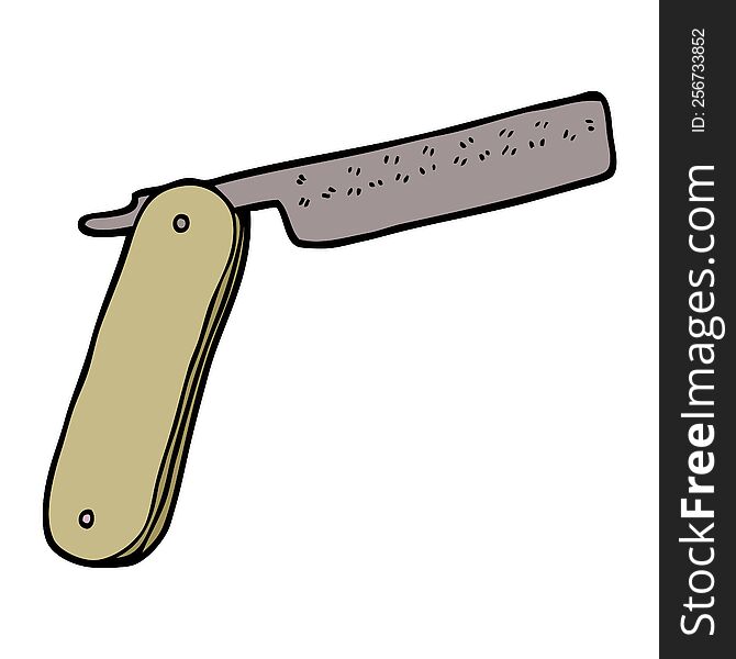 cartoon doodle cut throat razor