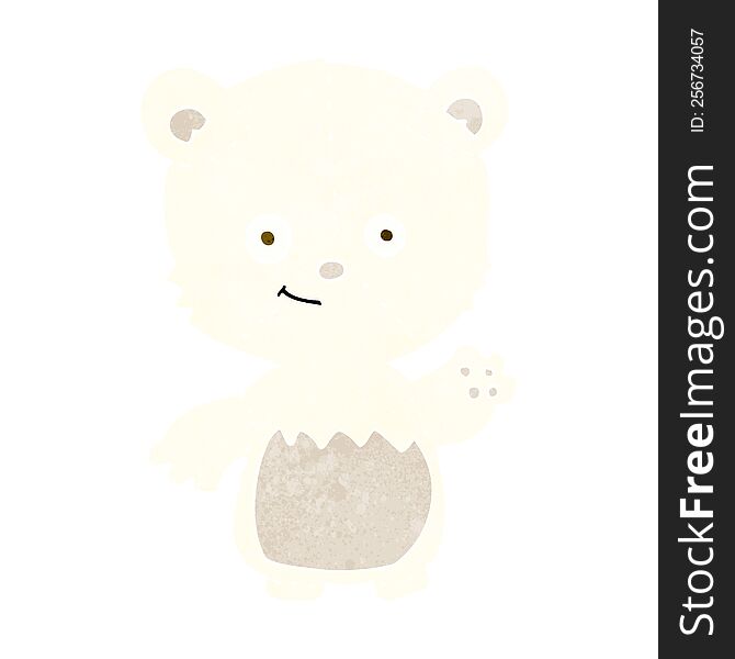 Cartoon Little Polar Bear Waving