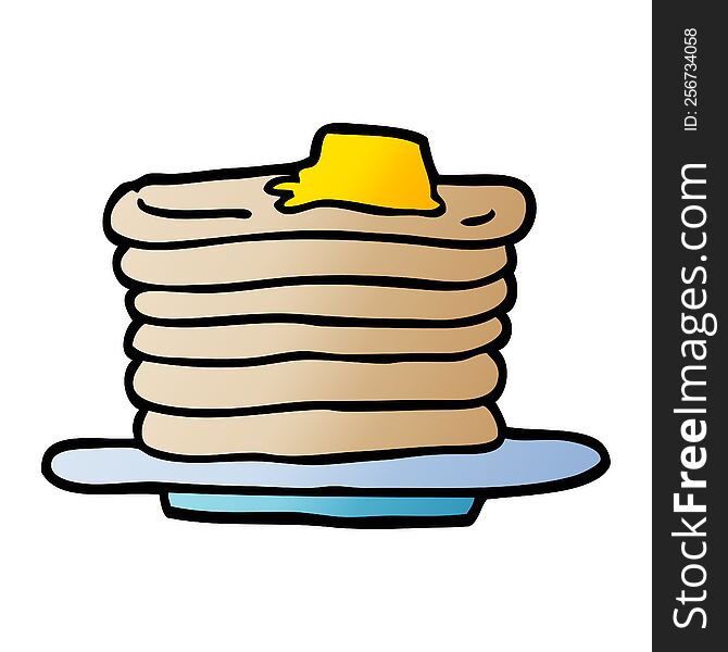 cartoon doodle stack of pancakes