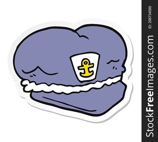 Sticker Of A Cartoon Sailor Hat