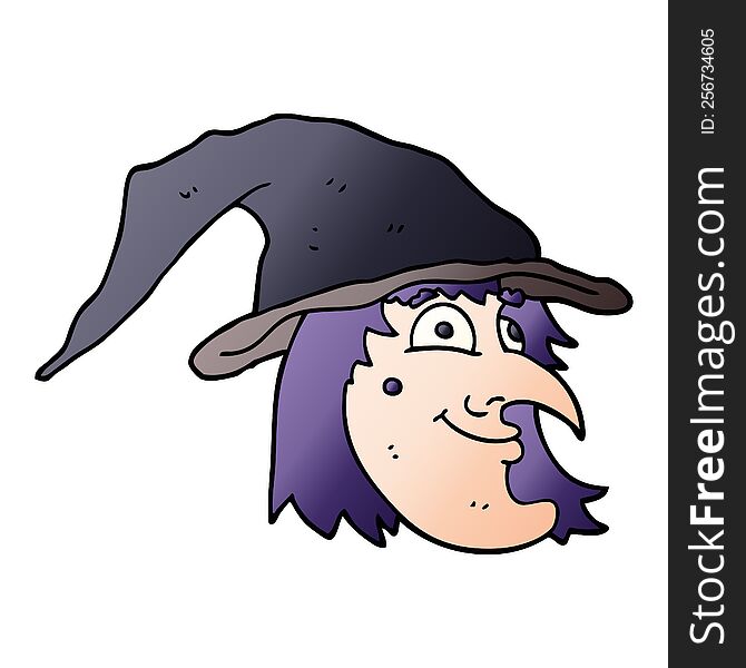 Cartoon Doodle Happy Witch