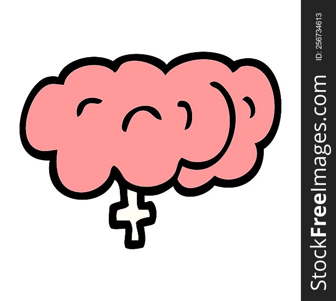 cartoon doodle human brain