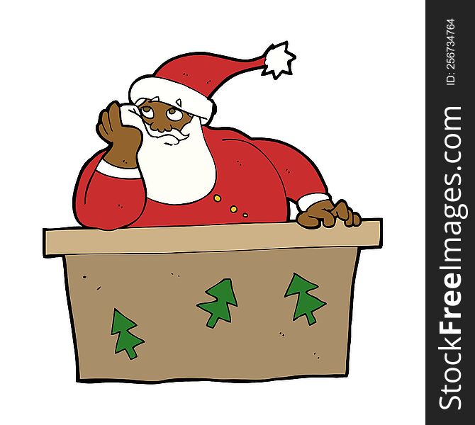 Cartoon Bored Santa Claus