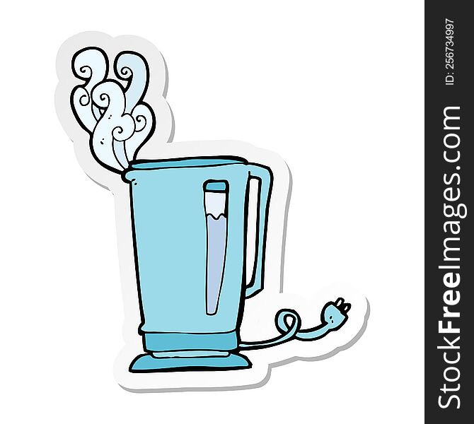 Sticker Of A Cartoon Kettle