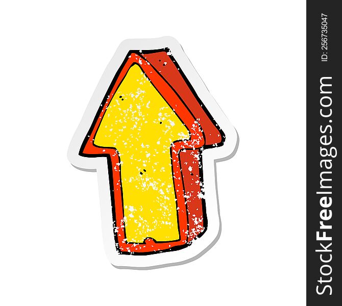 Retro Distressed Sticker Of A Cartoon Arrow Symbol