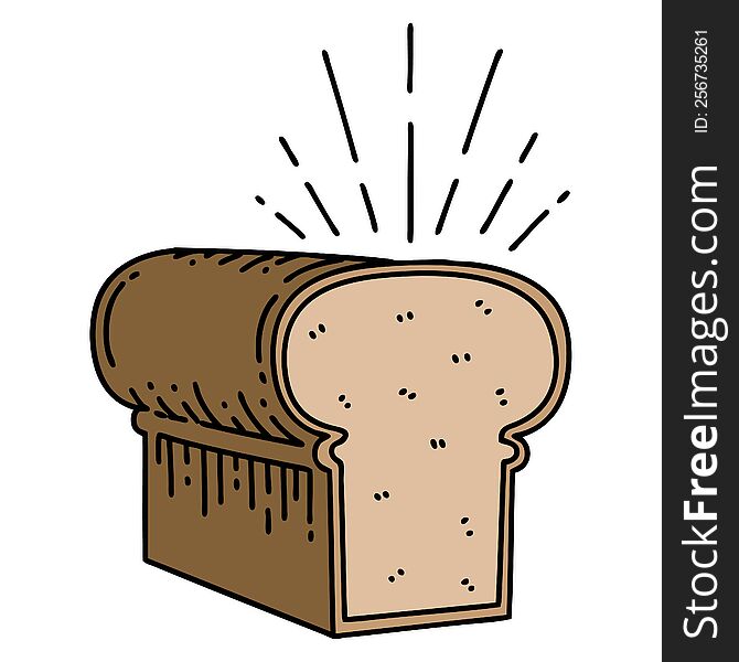 illustration of a traditional tattoo style loaf of bread