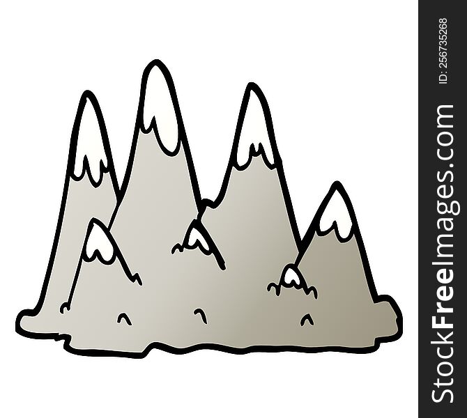 vector gradient illustration cartoon mountains