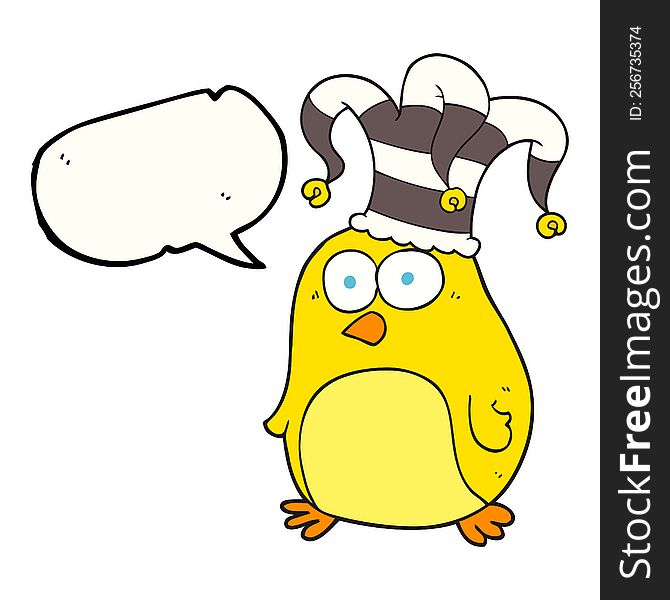 freehand drawn speech bubble cartoon funny bird