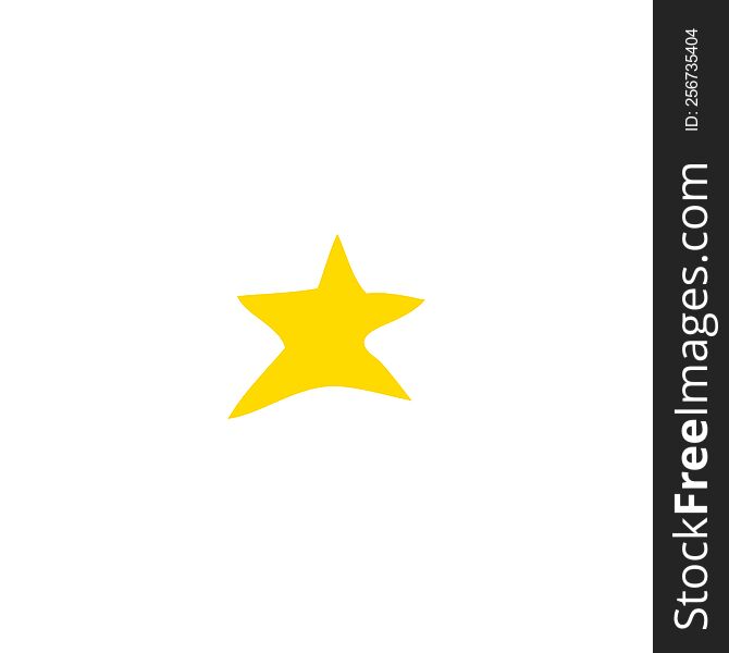 Flat Color Style Cartoon Star Symbol