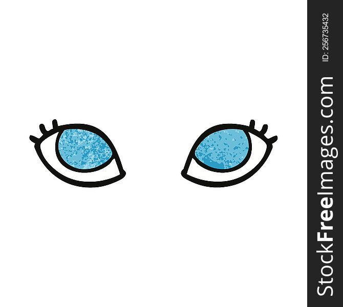 cartoon doodle blue eyes