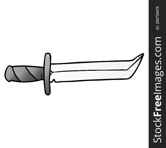 Gradient Cartoon Doodle Of A Short Dagger