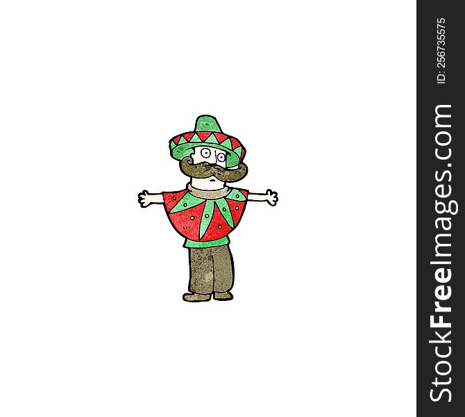 Cartoon Man In Mexican Outfit