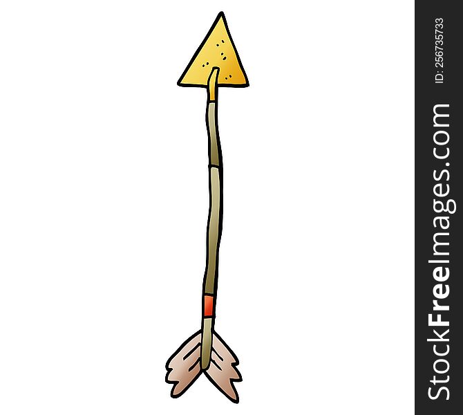 cartoon doodle golden arrow