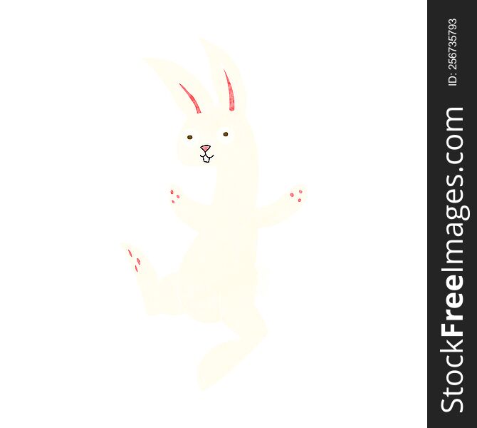 funny cartoon white rabbit