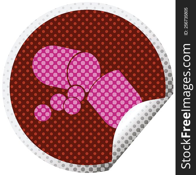 Capsule pill vector illustration circular peeling sticker. Capsule pill vector illustration circular peeling sticker