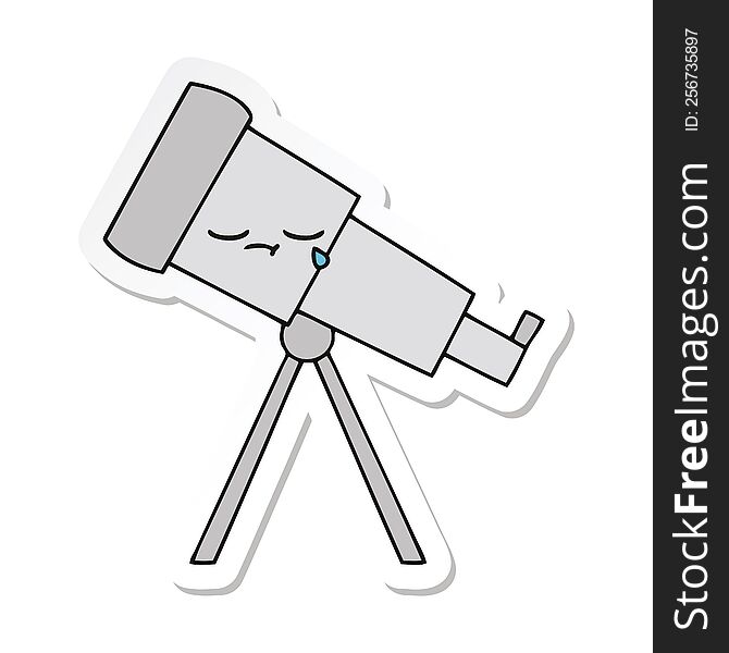 sticker of a cute cartoon telescope