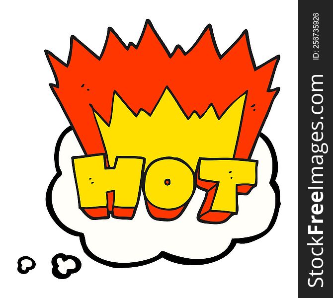 Thought Bubble Cartoon Word Hot