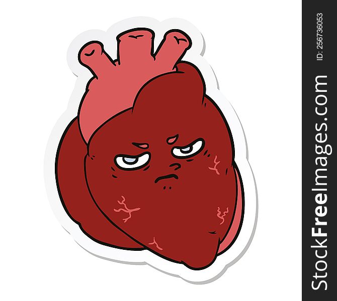 sticker of a cartoon heart