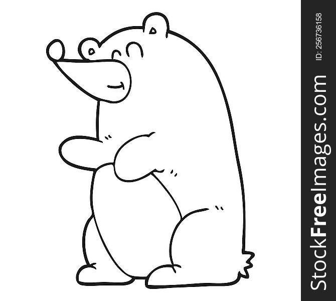 Black And White Cartoon Bear
