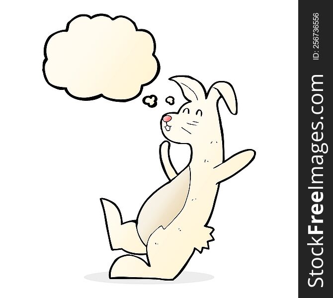 cartoon white rabbit with thought bubble
