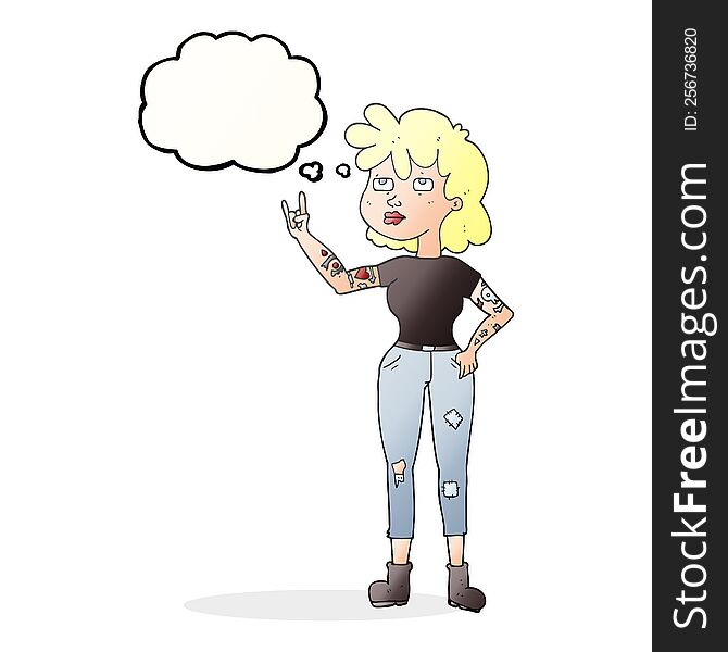 thought bubble cartoon rocker girl