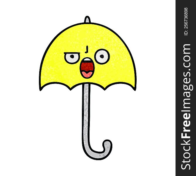Retro Grunge Texture Cartoon Umbrella