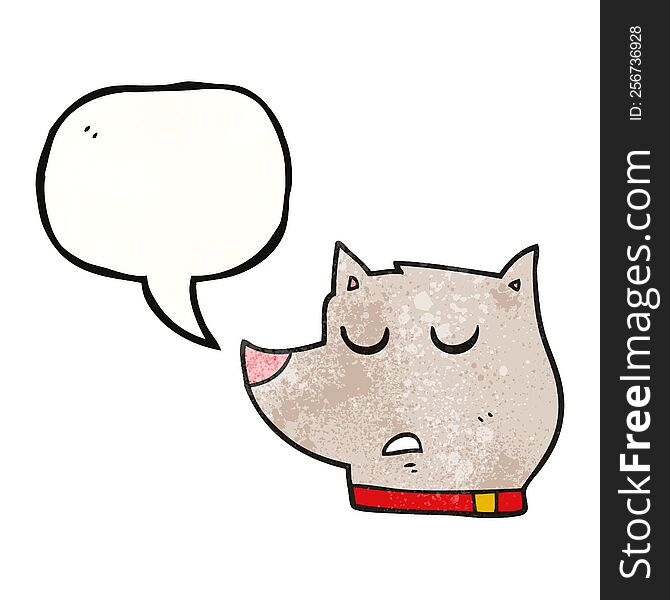 speech bubble textured cartoon dog